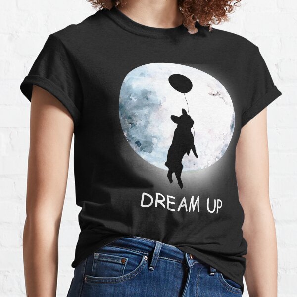 French bulldog lovers, frenchie at moon, dream up, follow your dream Classic T-Shirt