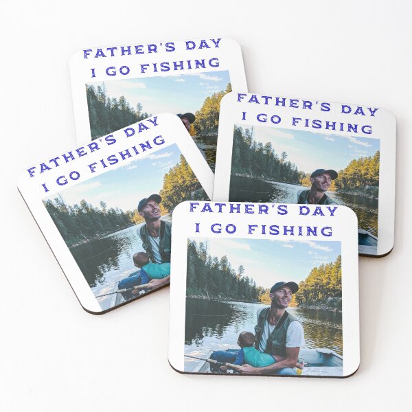 Item preview, On Fathers Day I Go Fishing Father and Baby in a Boat on the Water White designed and sold by KeysTreasures.