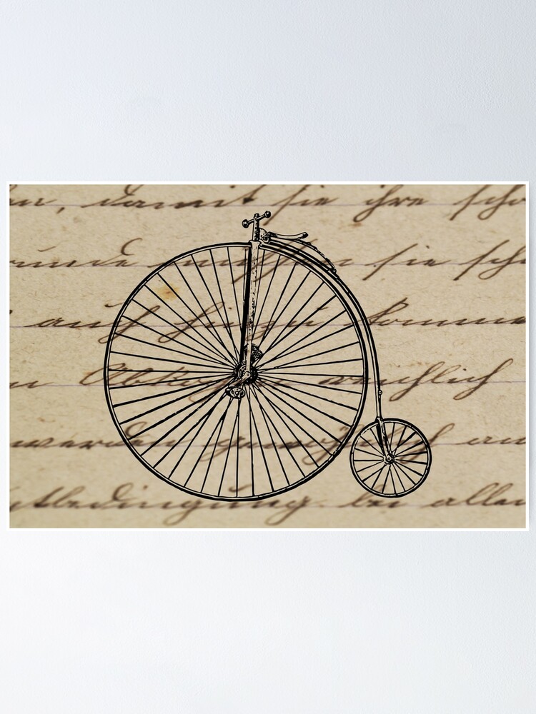 Poster Vintage Penny Farthing Bicycle – Stampa D'arte 30x41 Cm, Decorazione Parete - 2