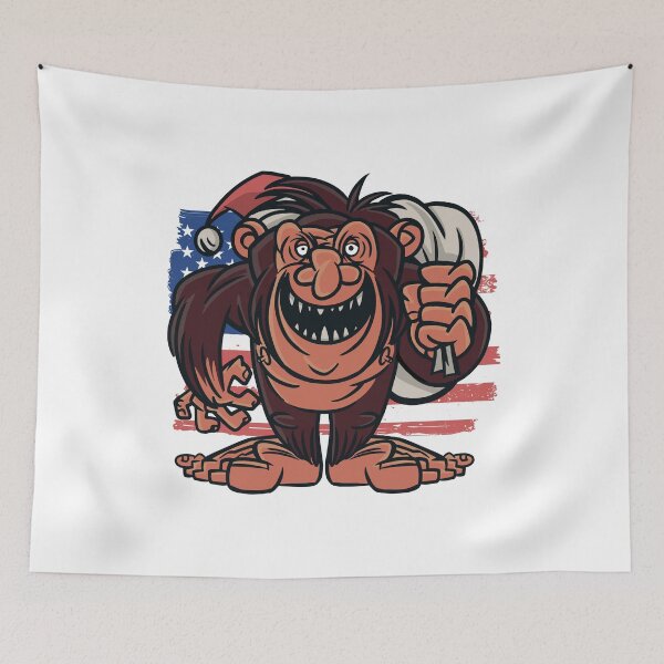 Item preview, Patriotic American Bigfoot Santa designed and sold by Hoiho Adventure Shirts.