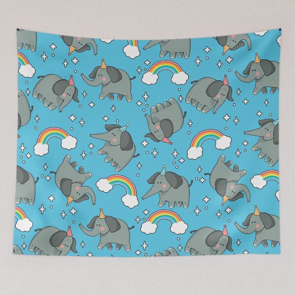 Item preview, Elephant Rainbow Blue Fun designed and sold by keeleypost.