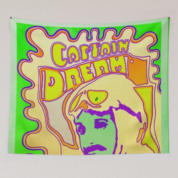 Artikelvorschau, Captain Dream, grüne Variante, pyschodelisch, Schwarzlichtplakat, 1960er Jahre entworfen und verkauft von Nostrathomas66.