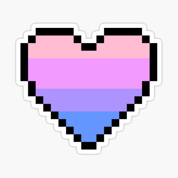 Corazón de píxeles de orgullo Gynesexual Pegatina