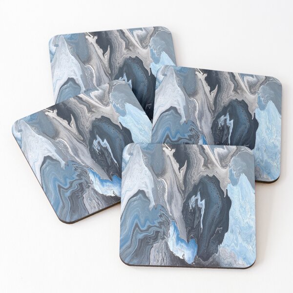 Item preview, Blue Abstract Pour Painting designed and sold by PaintsbyTon.