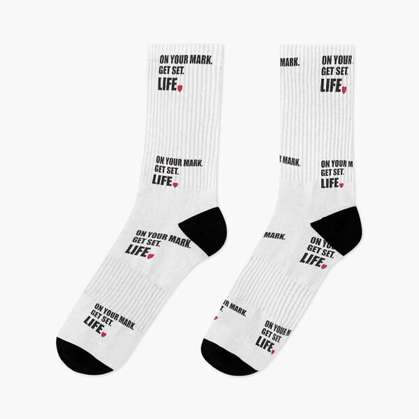 Item preview, On Your Mark Get Set Life. Inspirational Motivational Black Print designed and sold by luvmhykdesigns.