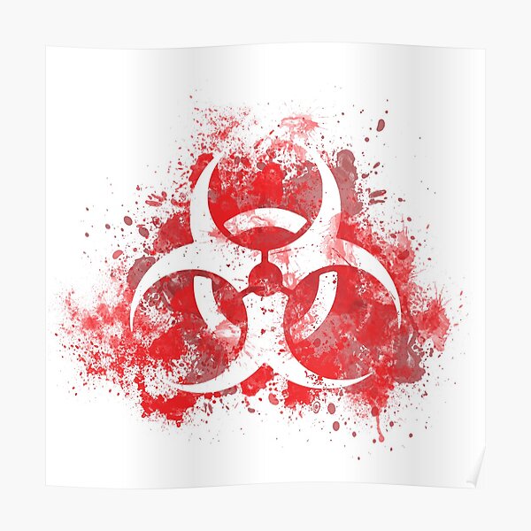 Spread The Plague Poster By Refugeek Redbubble - radioactive symbol blood splatter roblox