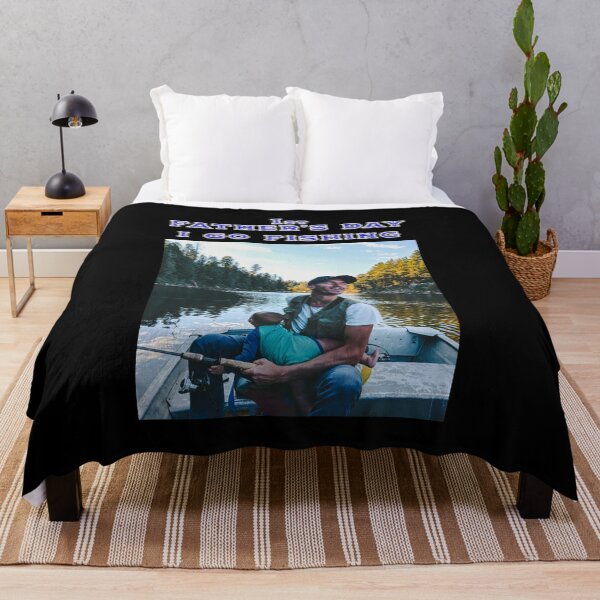 Item preview, 1st Fathers Day I Go Fishing Father and Cute Baby in a Boat on the Water Black designed and sold by KeysTreasures.