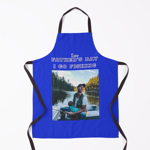 Item preview, 1st Fathers Day I Go Fishing Father and Cute Baby in a Boat on the Water Blue designed and sold by KeysTreasures.
