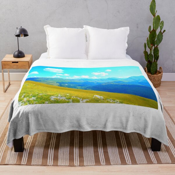 Item preview, Scene from Sassotetto with a slope of grass and the Sibillini mountains with vegetation designed and sold by Kristina Drozd.