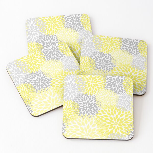 Item preview, Dahlia Floral - Yellow Gray designed and sold by Shelley Winters.