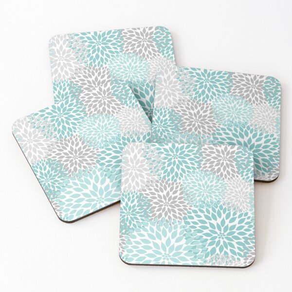 Item preview, Dahlia Floral - Aqua Gray designed and sold by Shelley Winters.