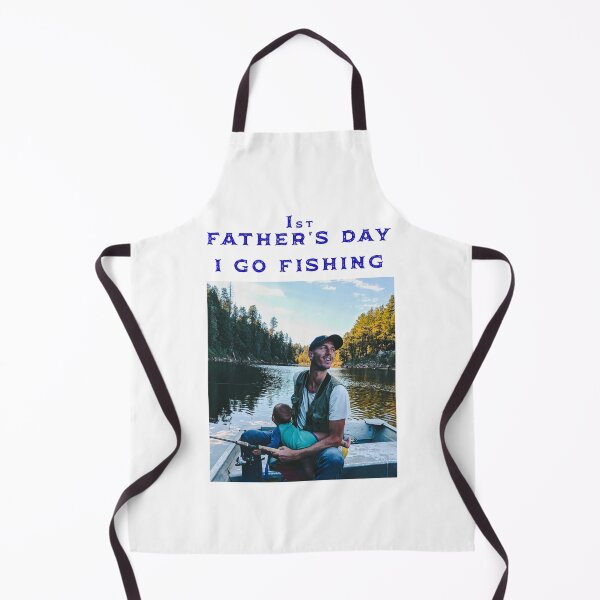 Item preview, 1st Fathers Day I Go Fishing Father and Cute Baby in a Boat on the Water Black designed and sold by KeysTreasures.
