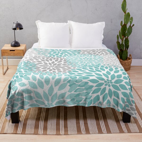 Item preview, Dahlia Floral - Aqua Gray designed and sold by Shelley Winters.