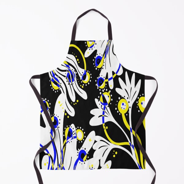 Item preview, Black and white flowers with blue and yellow designed and sold by Lori Rosen.