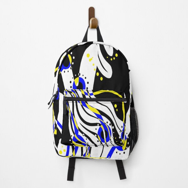 Item preview, Black and white flowers with blue and yellow designed and sold by Lori Rosen.