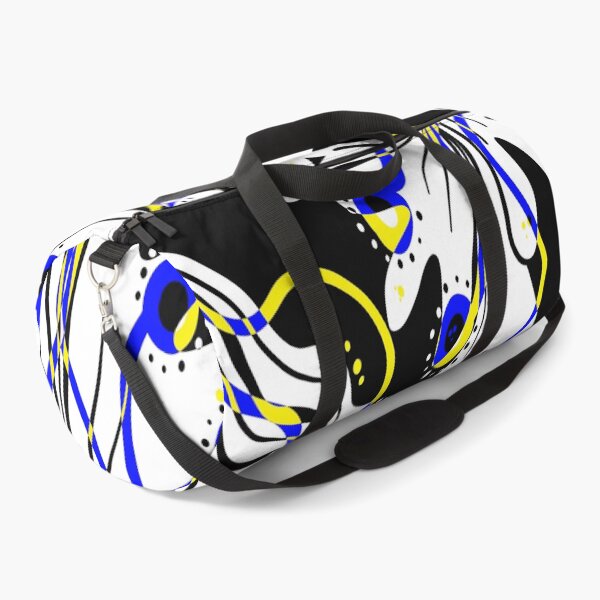 Item preview, Black and white flowers with blue and yellow designed and sold by Lori  Rosen.