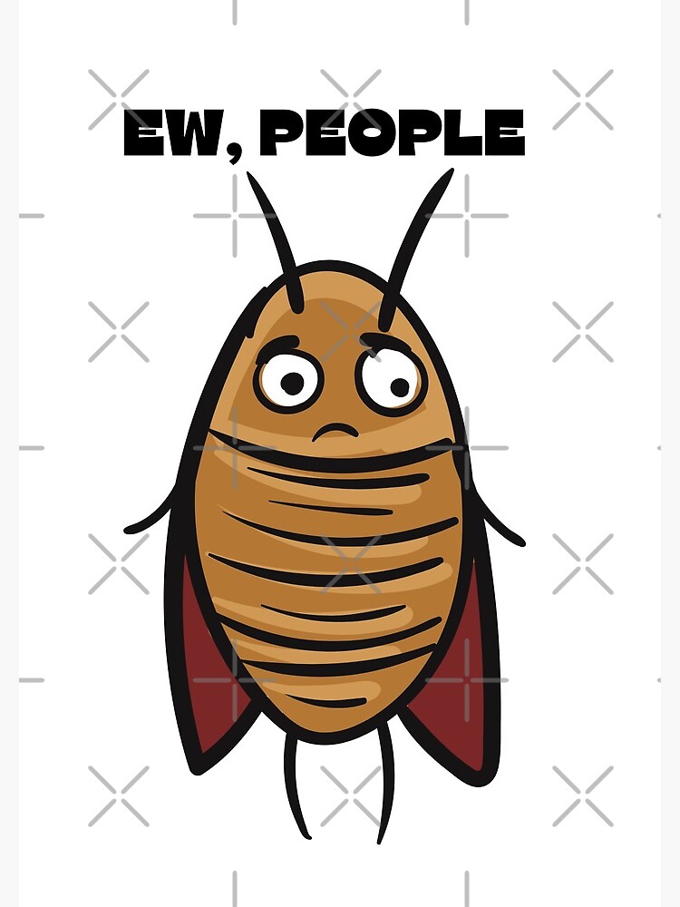 Thumbnail 3 of 3, Journal, Funny cockroach Ew people designed and sold by stickers-custom.