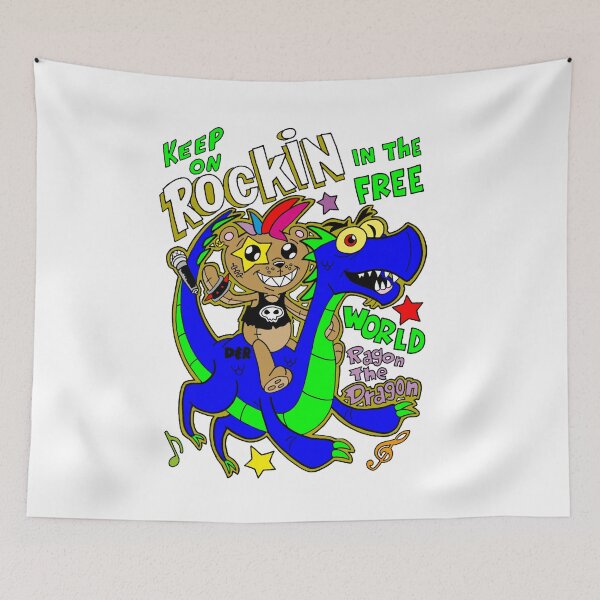 Item preview, KEEP ON ROCKIN IN THE FREE WORLD RAGON THE DRAGON AND STAR BEAR designed and sold by wacko41.