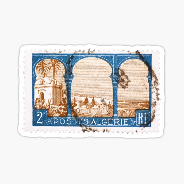 Fenêtres islamiques avec vue | Timbre-poste algérien | Sticker