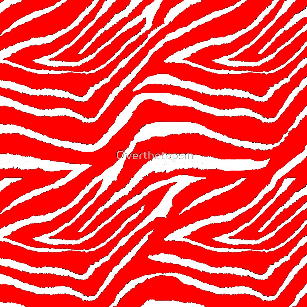 "Zebra Red and White 2" by Saundra Myles Redbubble