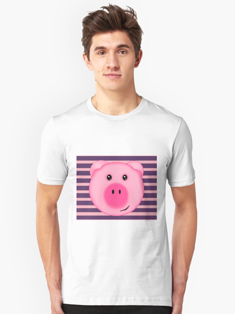 pink striped piglet shirt