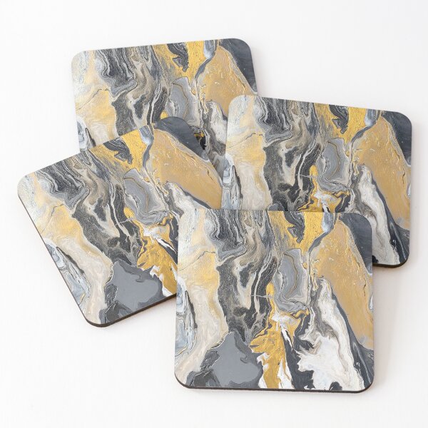 Item preview, Abstract Black, White and Gold Acrylic Pour designed and sold by PaintsbyTon.