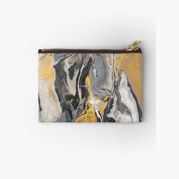 Item preview, Abstract Black, White and Gold Acrylic Pour designed and sold by PaintsbyTon.