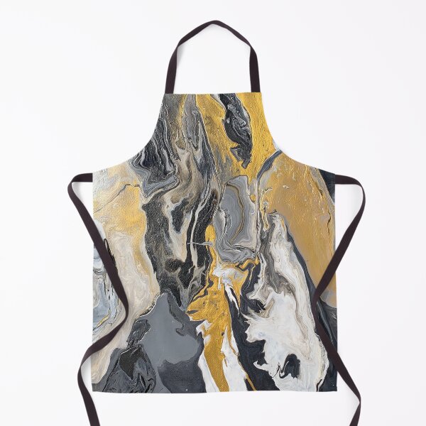 Item preview, Abstract Black, White and Gold Acrylic Pour designed and sold by PaintsbyTon.