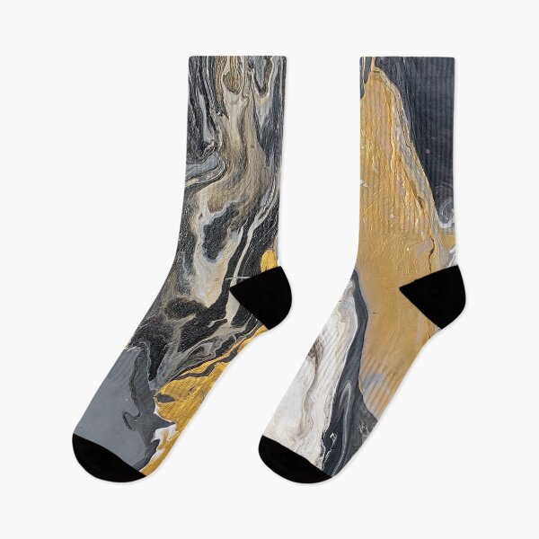Item preview, Abstract Black, White and Gold Acrylic Pour designed and sold by PaintsbyTon.