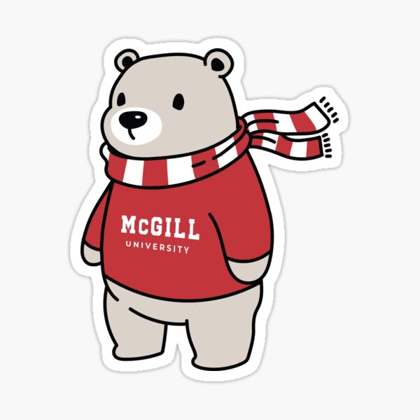 McGill University Bear With Sweater Sticker