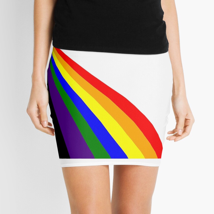 Linear Rainbow Mini Skirt