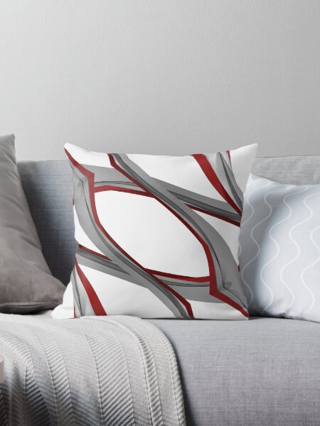 Item preview, red and gray Throw Pillow designed and sold by Ferit Kurt.