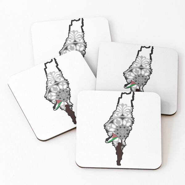 Item preview, free palestine Arabic Mandela pattern map t-shirts and masks and stickers  designed and sold by fowzi shokri.