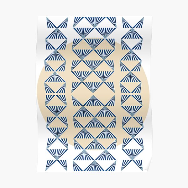 Bauhaus - Retro / Art Deco architecture discipline from Berlin, Germany - Available in posters, etc - Blue Beige Poster