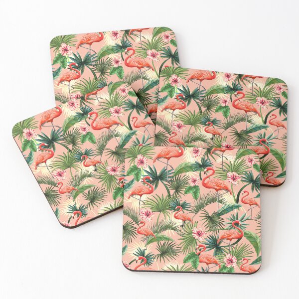 Item preview, Pink flamingos, palm leaves, tropical, Hollywood, blush designed and sold by chrissyink.