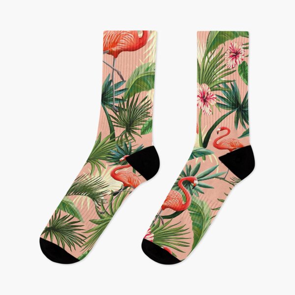 Item preview, Pink flamingos, palm leaves, tropical, Hollywood, blush designed and sold by chrissyink.