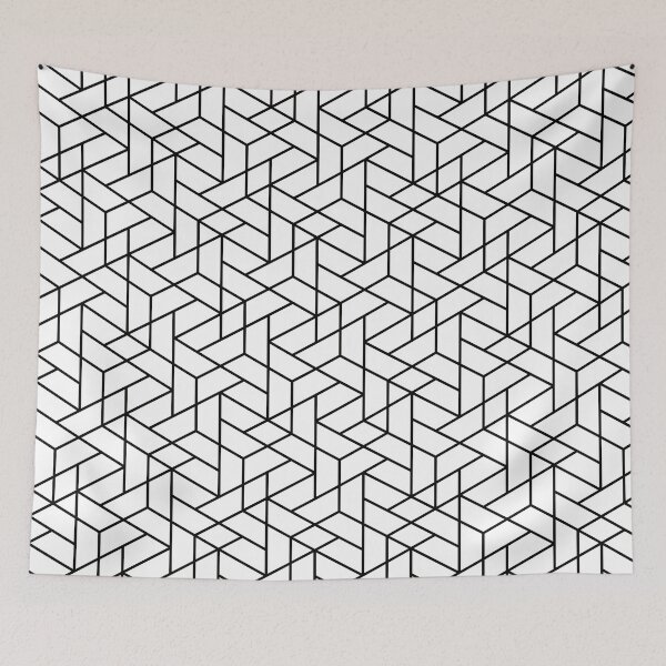 Item preview, Black And White Geometric Line Pattern designed and sold by virillanissa.
