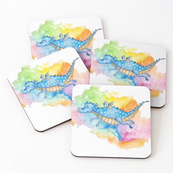 Item preview, Colorful watercolor dragon designed and sold by Pappzauber.