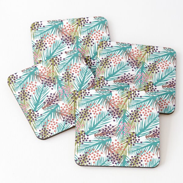 Item preview, Palm Springs retro tropics palm berry leaf power pattern green neon  designed and sold by Melanie-Palmer.