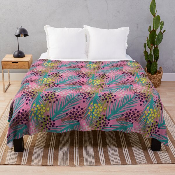 Item preview, Palm Springs retro tropics palm berry leaf power pattern green neutral designed and sold by Melanie-Palmer.