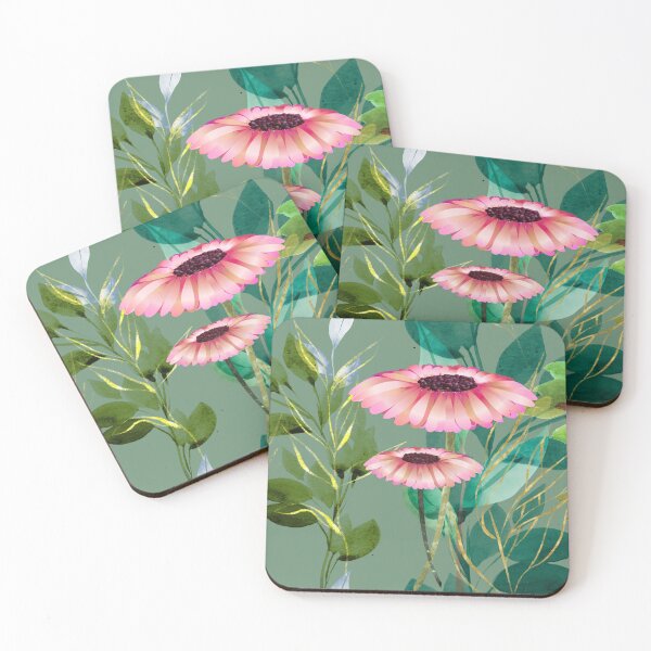 Item preview, William Morris and Van Gogh inspired fusion - Fern green and blush pink peach.  Caroline Laursen Original  designed and sold by Caroline Laursen.