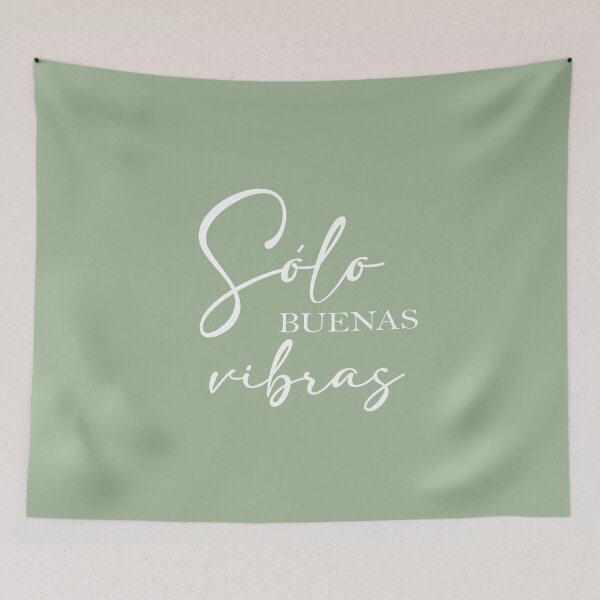 Item preview, Sólo buenas vibras, spanish motivational quote designed and sold by Aryam Quotes.