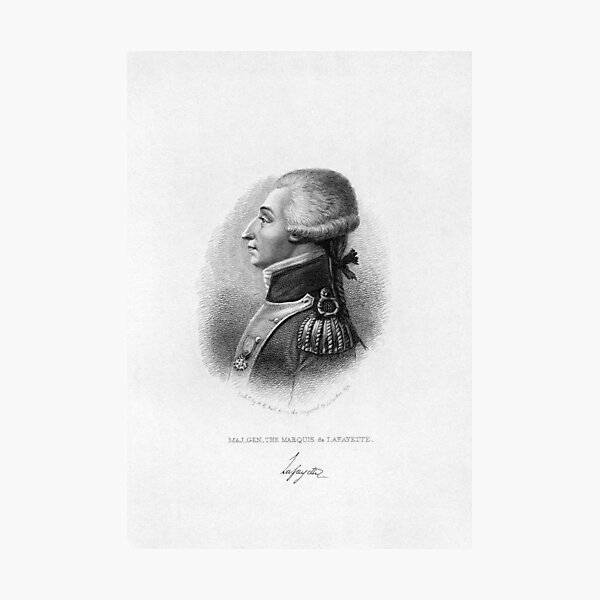 Item preview, Marquis de Lafayette - Side Profile Lithograph  designed and sold by warishellstore.