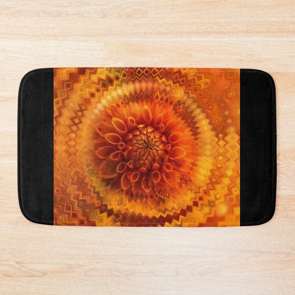 Aperçu de l'œuvre Conception de fractale de fleur orange vif créée et vendue par EarthArtDesigns.