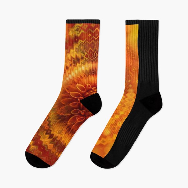 Aperçu de l'œuvre Conception de fractale de fleur orange vif créée et vendue par EarthArtDesigns.