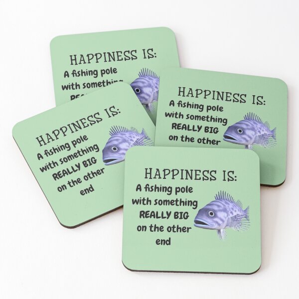 Item preview, Happiness is a Fishing Pole and a Big Fish designed and sold by Twittlefish.