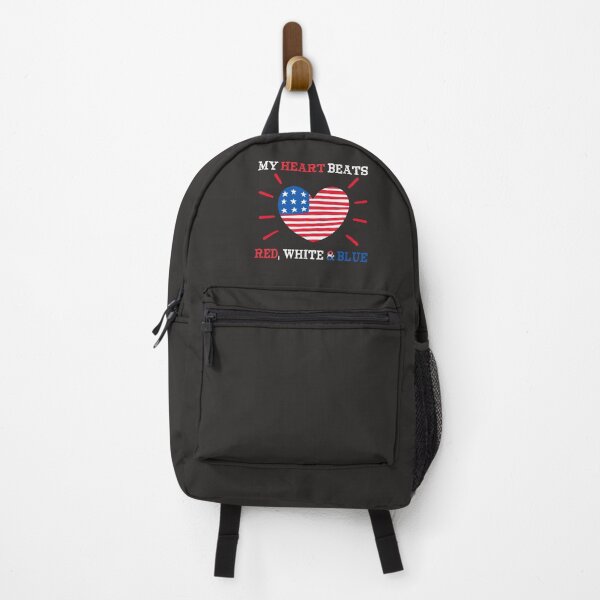 Item preview, My Heart Beats Red White and Blue American Flag Heart Love America July 4th Red White Blue USA designed and sold by gkao.