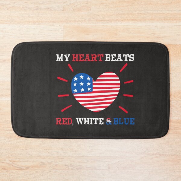Item preview, My Heart Beats Red White and Blue American Flag Heart Love America July 4th Red White Blue USA designed and sold by gkao.