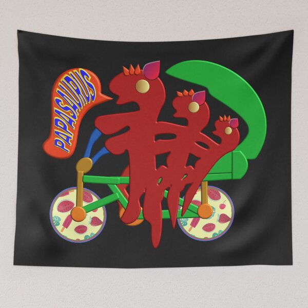 Item preview, Papasaurus rides a family tandem bike with baby dinosaurs. designed and sold by Ralek.