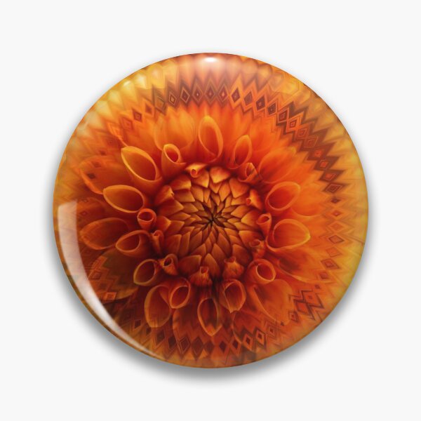 Aperçu de l'œuvre Conception de fractale de fleur orange vif créée et vendue par EarthArtDesigns.
